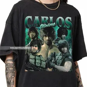 Gildan Men's Round Neck 100% Cotton Loose Oversized Medium-Length Graphic Tshirt - Limited Carlos Oliviera Vintage T-Shirts, Survival Horror Fan Gift