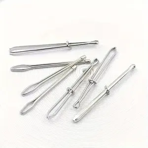 5pcs Stainless Steel Drawstring Threader Set, Easy Needle Replacement Tool with Dual Opening and Single Closing Ends for Hoodies, Jackets, Swim Trunks, Sweatpants, Shorts, Sewing Supplies Crafts Tool, Sewing Tools