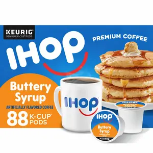 IHOP Buttery Syrup Flavored Keurig K-Cup Coffee Pods, 22 ct Box (Pack of 4)