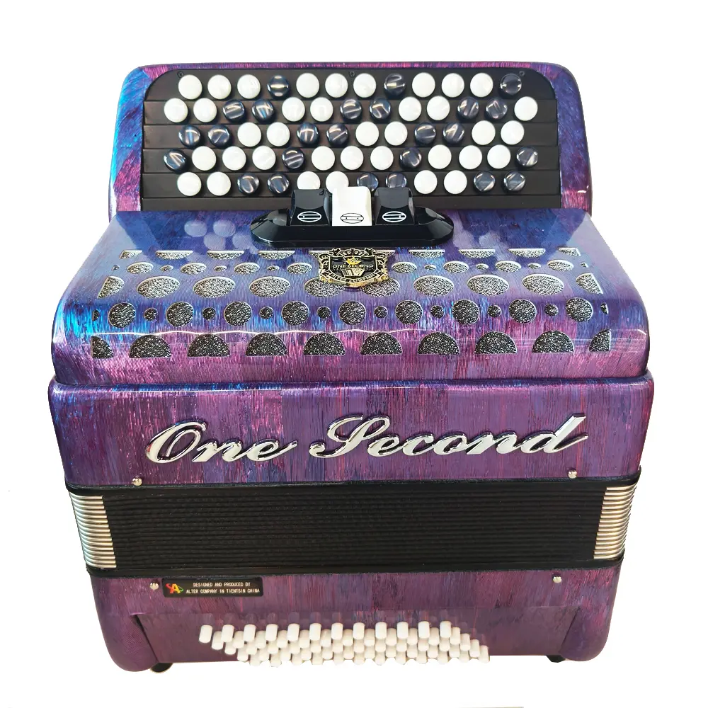 ONESECOND Brand 60-Bass 62-Key Bayan Accordion, Professional Music Learning Instrument for Adult Beginners, W/ Case & Shoulder Strap, 60 Bass 62 Keys