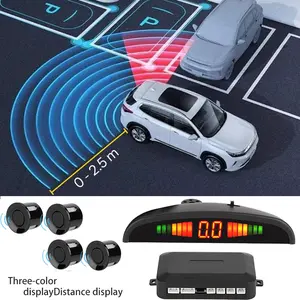 12V Car Parking Sensor LED Backlight Display Reverse Backup Radar Monitor System 4 Sensors 22mm ScreenSound Alert Indicator