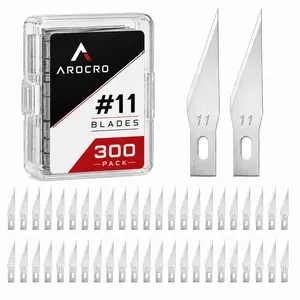 AROCRO 300 PCS Exacto Knife Blades 11, High Carbon Steel Exacto Blades, Craft Knife Blade, #11 Exacto Knife Refill Blade with Storage Case for Scrapbooking, Stencil