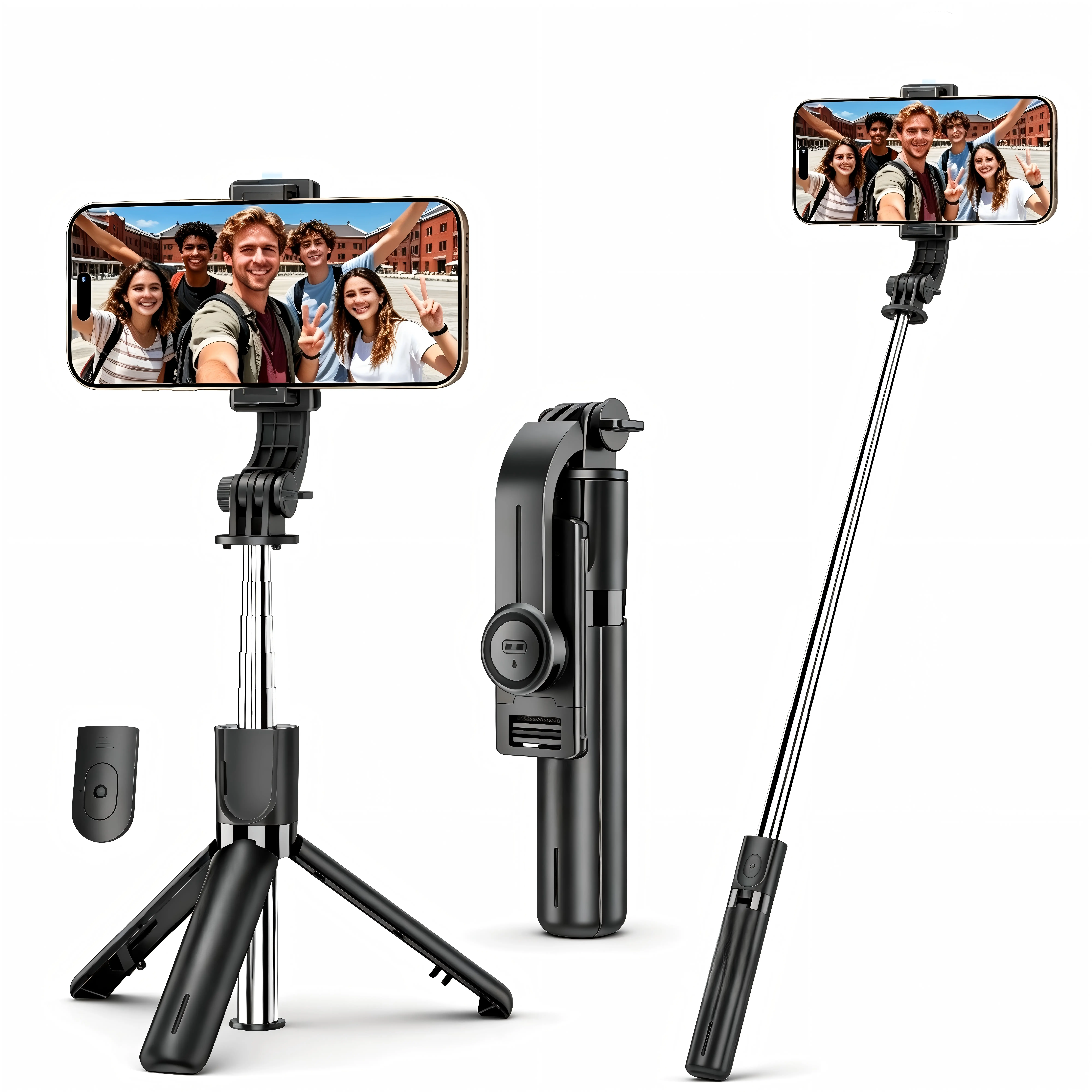 Portable Selfie Stick Tripod, 3 in 1 Extendable Selfie Stick Phone Holder for iPhone 14/13/13 Pro/13 Pro Max/12/12 Pro/X/XR/XS/8/7/6S,Android Samsung Smartphone
