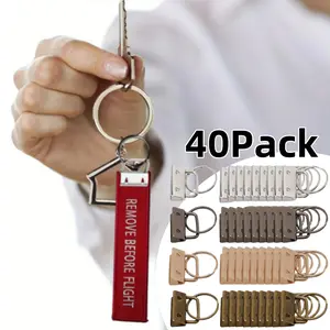 [Metal Key Fob] 40Pack Metal Key Fob Hardware | 1 Inch/ 25mm Keychain Bracelet Hardware, Metal Tail Clip Wristlet, Split Ring Webbing for Belts Ribbon Bag Lanyards Fabric Wrist Strap Supplies - Home Improvement.