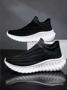 Women's Brown Flyknit Mesh Slip-on Lazy Breathable Casual Athletic Sports Sneakers Sports Shoes