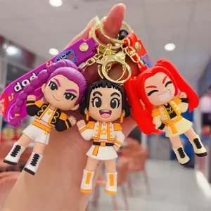 KPop Girl-Inspired Keychain Pendant – Cute Cartoon Anime Bag Charm | High-Quality Backpack Accessory | Gift for Kids & Students