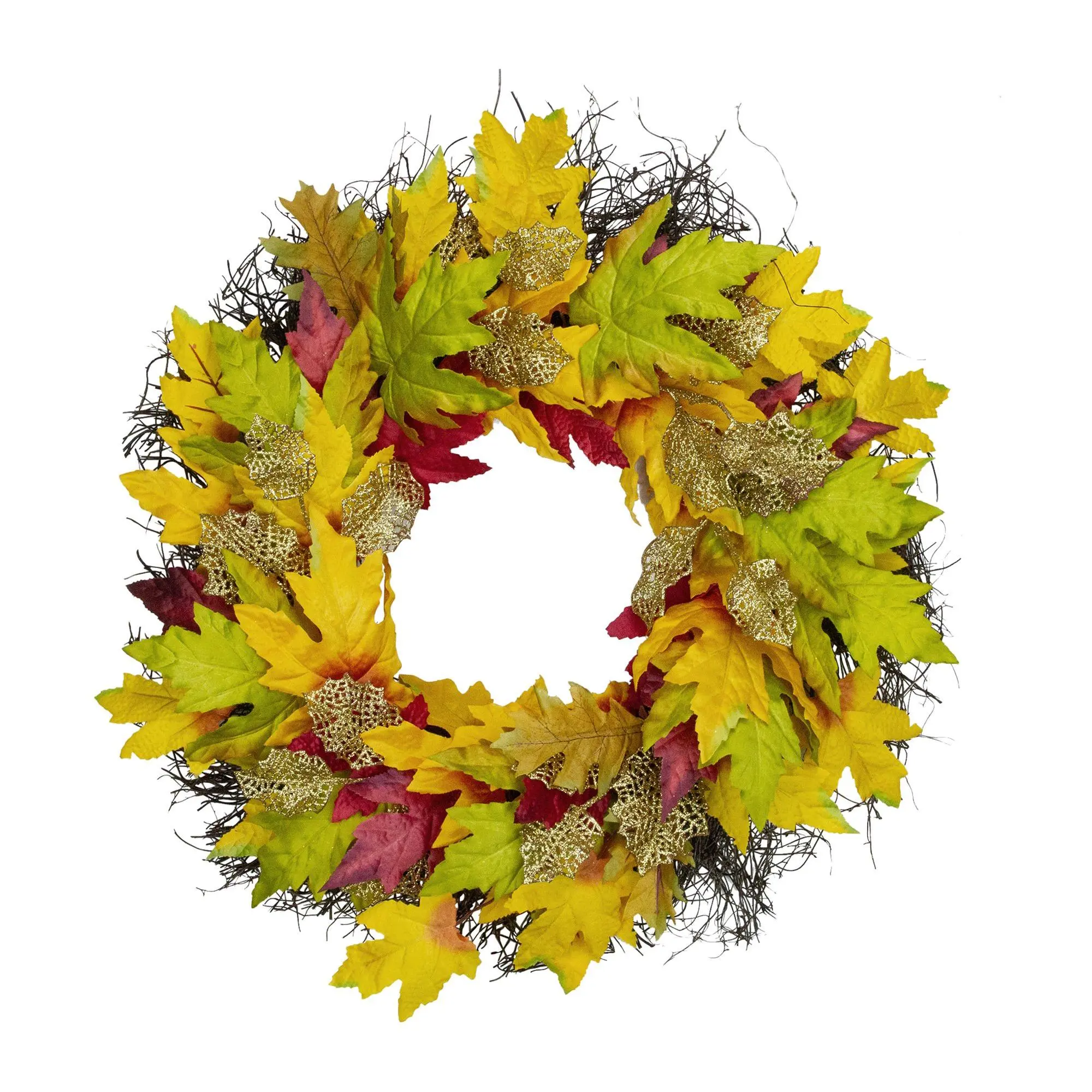 Northlight Maple Leaf Fall Harvest Wreath 22"