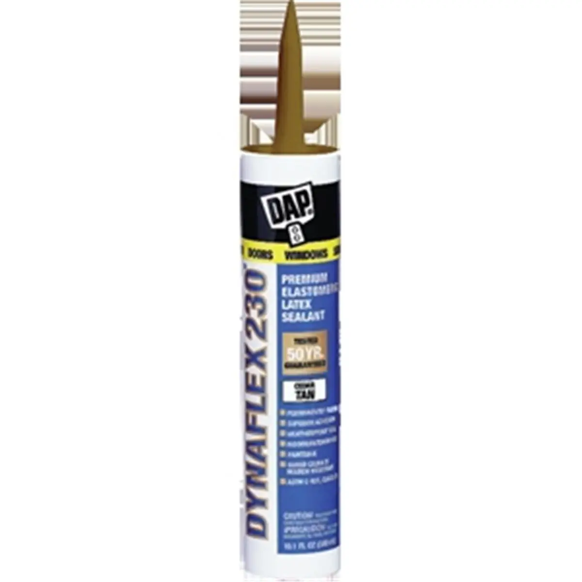 Dap 18412 230 Dynaflex Elastomeric Latex Sealant - 10.3 oz, Cedar Tan, Silicone Adhesive, Strong Sticky, Ultra Strong, Waterproof Adhesive, Sealant Liquid Form, Silicone Adhesive Sealers, Strong Sticky Sealers