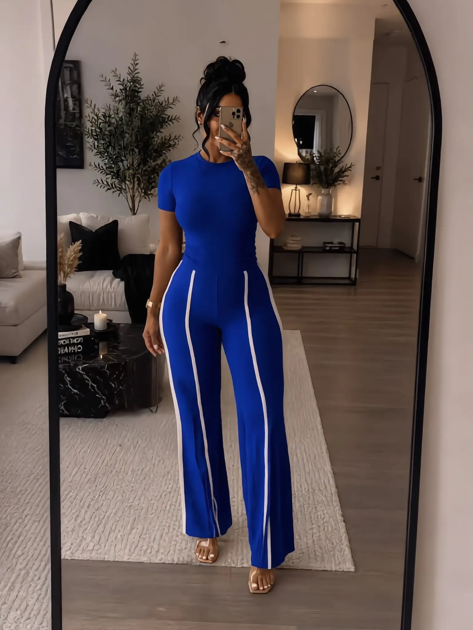 Women's 2026 Spring 2-Piece Clothes Set - Short Sleeve Relaxed Top, High Waist Pants, Casual Lounge Outfit
