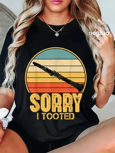 100% Cotton Funny Clarinet Player Clarinetist Sorry I Tooted Clarinet T-Shirt