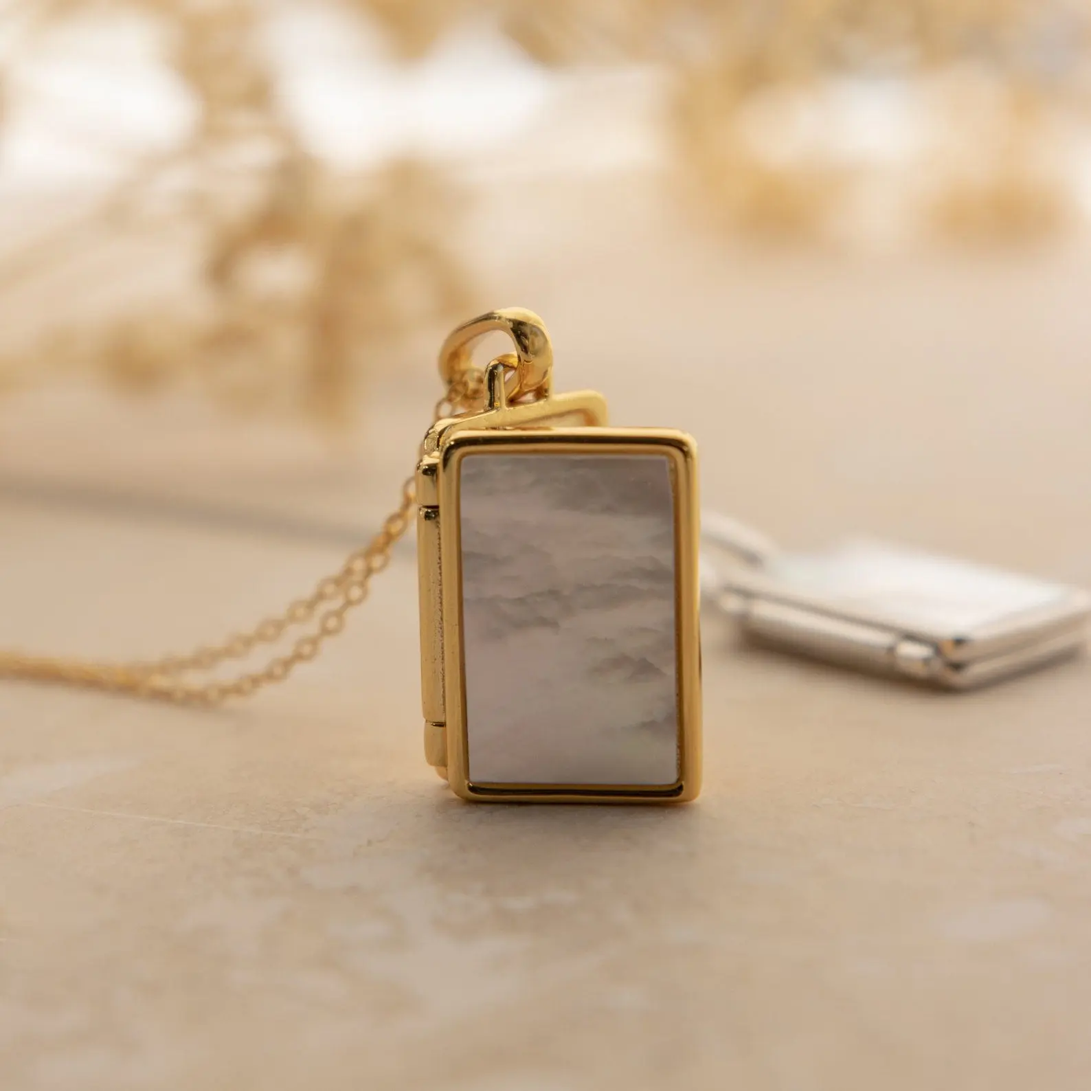Pearl Locket Necklace by Caitlyn Minimalist - Dainty Pearl Photo Pendant Necklace - Minimalist Pearl Jewelry - Gift for Mom