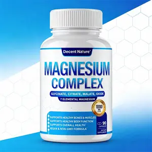 7 Forms Elemental Magnesium Complex 1000mg Supplement – Glycinate, Citrate, Malate, Taurate, Oxide, Aspartate, Orotate Gluten Free Non-GMO 90