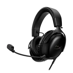 HyperX Cloud III Wired Gaming Headset with Angled 53mm Drivers DTS Spatial Audio & 10mm Mic for PC, PS5, PS4, Xbox Series X|S - Gaming Headphone, Cable, USB Dongle