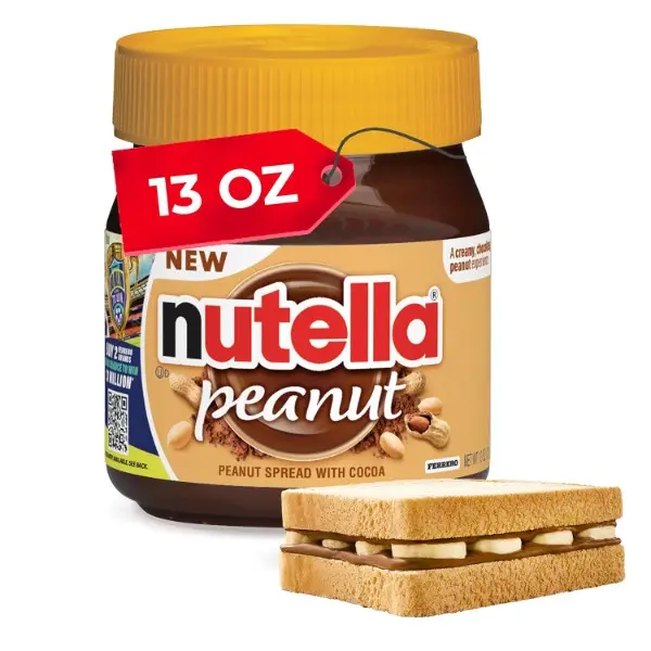 Smooth & Creamy Peanut-Cocoa Spread - Halal Certified 13oz Pantry Preserve with Palm Oil, Chocolate, Vanilla, Hazelnut Flavors, Roasted Peanuts, Sweet Fruit Dip for Afternoon Treats, All Ages, Gifting, Box, Parties
