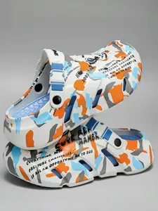 Multicolor Camo Trendy Clogs, Footwear, Sizes 38-45, EVA Material, Breathable Non-Slip, Summer Street Cool Versatile Shoes