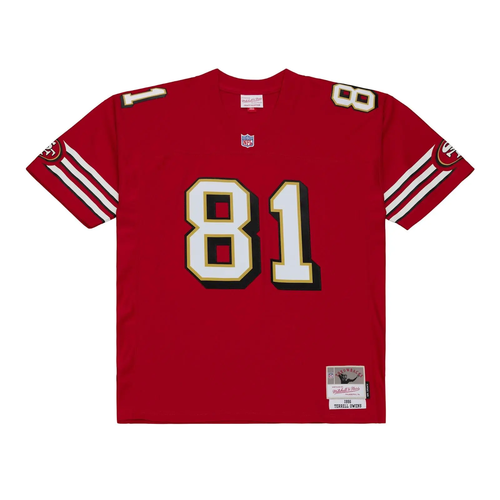 Terrell Owens San Francisco 49ers 1996 Scarlet Legacy Jersey NFL Throwback Mitchell & Ness