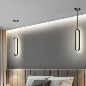 Minimalist LED Pendant Light, Hardwired, Dimmable Lighting, Elliptical Design, Electrical Installation, 40cm For Hallways, Entryways, Studies, Bedrooms, Dining Rooms, Indoor Home Fixed Lighting Fixture, Home Decor Lighting