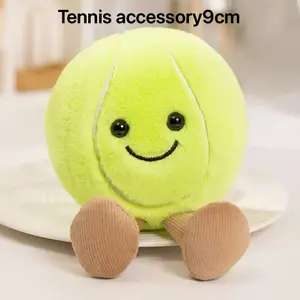 Fun Sports Series Plush Dolls/Figurines: Basketball, Soccer, Tennis — Hanging Charms, Small Collectible Dolls for Claw Machines