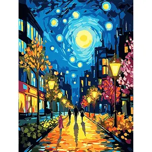 1PCS Abstract Cozy Canvas Art Oil Painting Set - 16x20 Inch - Frameless - Suitable for Art Students DIY Digital Painting Kit, DIY Painting Supplies - Professional Paintings - Paint by Numbers - Handcraft Art Set - Acrylic Painting - For Home Wall