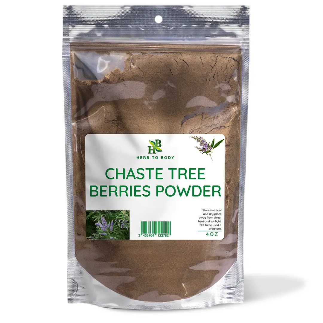 Chaste Tree Berries Powder - 4 oz & 16 oz | Dietary Powdered Wellness Supplement for Health & Nutrition Support | Herb To Body