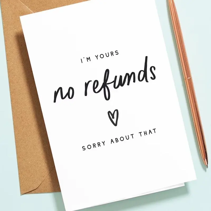 Anniversary Card, 1 Count Heartfelt Funny Humorous Slogan Graphic Anniversary Card with Envelope, Unique Creative Design Interesting Card for Men & Women, Anniversary Gift Supplies, Tearable Greeting Cards, Love, Message Card