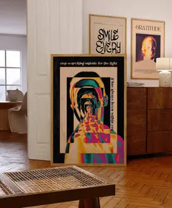 [SALE UP TO 50% - UNFRAMED] Gadient Art, 70s Art, Spiritual Gift, Aura Print, Psychedelic Poster, Hippie Print, Vintage Poster, Psychedelic Room Decor, Retro Wall Art - Complimentary Delivery