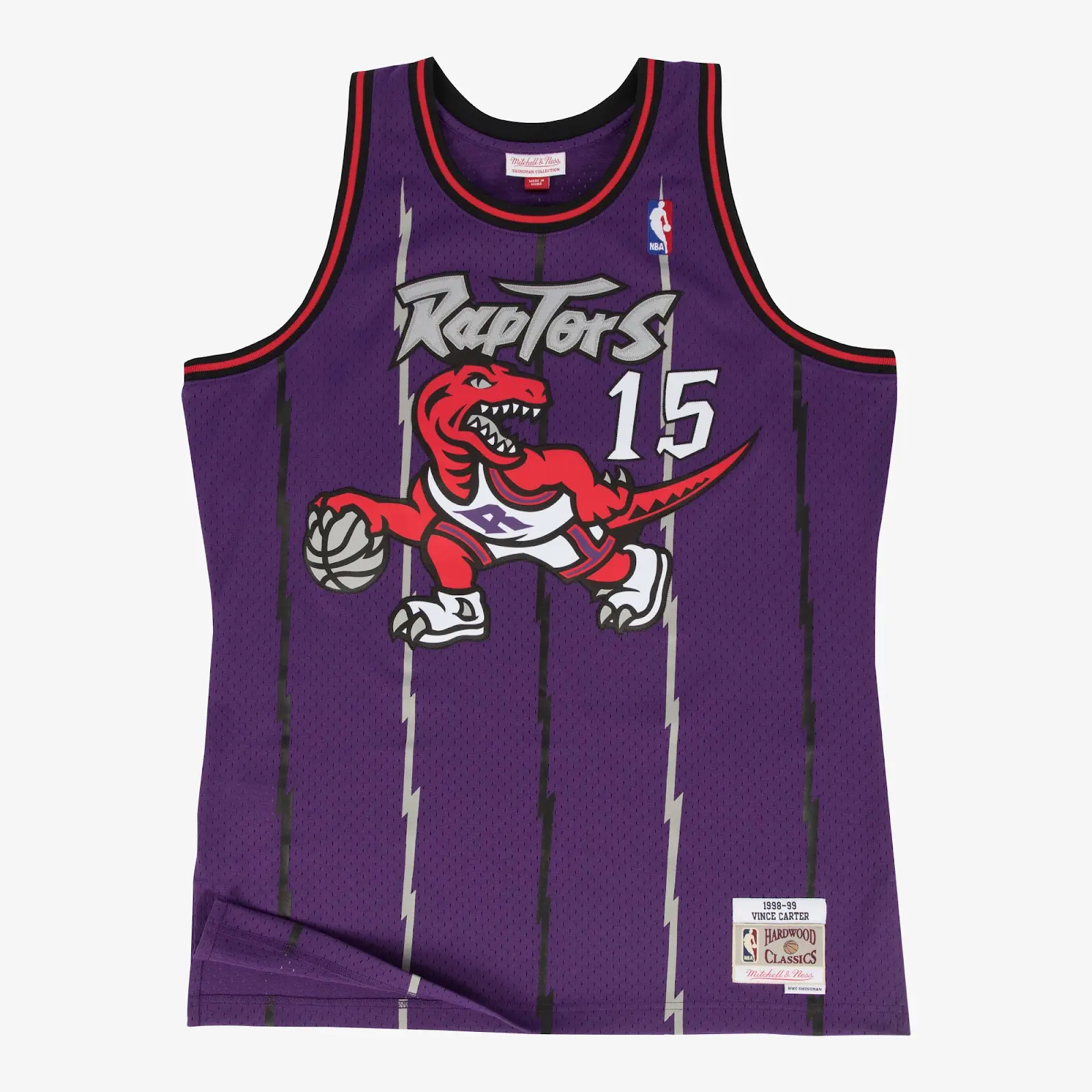 Vince Carter Toronto Raptors 1998-99 Purple Swingman Player Jersey - Mitchell & Ness NBA Throwback, 90s Retro Basketball Jersey