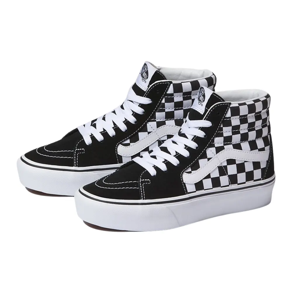 Vans SK8 Hi 2.0 Sneaker in Black/White/Checkerboard | Women's