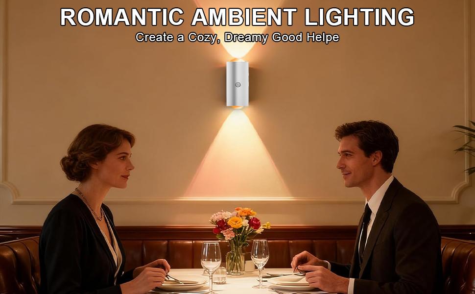 ISUNMEA 2 Pack LED Motion Sensor Night Light, Color-Rechargeable Battery Stair Light, Wireless Magnetic Wall Lamp, Cordless LED Wall Night Lights for Steps, Bedroom, Hallway, Courtyard, Holiday Decor