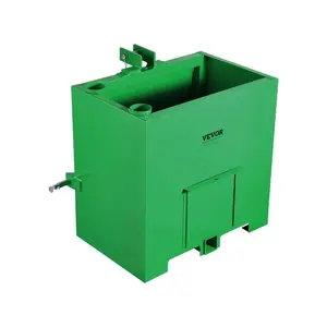 VEVOR Ballast Box, Corrosion-Proof 3-Point Category 1 Tractor Ballast of 800lbs Load Capacity for 2 Hitch Receiver, Heavy-Duty Thickened Steel 5ft Volume, Loader Attachment with Sliding Door, Green