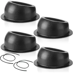4 count 6.5 Inch Speaker Box Universal Angled Black Speaker Enclosures Pods Surface Mount with 2 Rubber Strip for Install Speakers or Smaller Custom Mount Door Kick Panel Rear Deck,Hole Cut