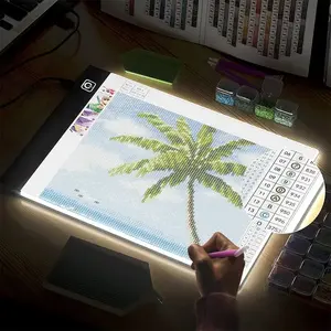 A5 LED Light Board Copyboard for Diamond Painting Kit, USB Powered Light Pad, Adjustable Brightness, Artist Sketching Drawing Writing Tool