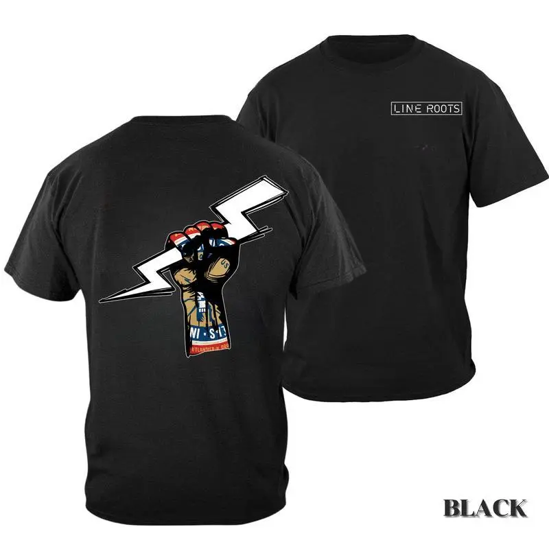 Lineman Lightning Bolt T-Shirt, Line Roots American Worker Graphic Tee , Perfect for Casual Wear , All size, Full color, Gift For Him - Her