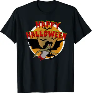 Halloween Vampire Bats Girl Woman Red Eyes Bloody Bat T-Shirt - 48B09ZDFF8NY