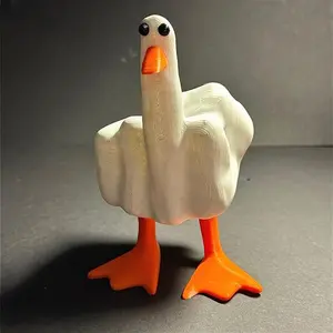 Funny Duck Resin Garden Statue, Office Desk Gift Home Decor Sculpture, Unique Ornament for Living Room & Bedroom