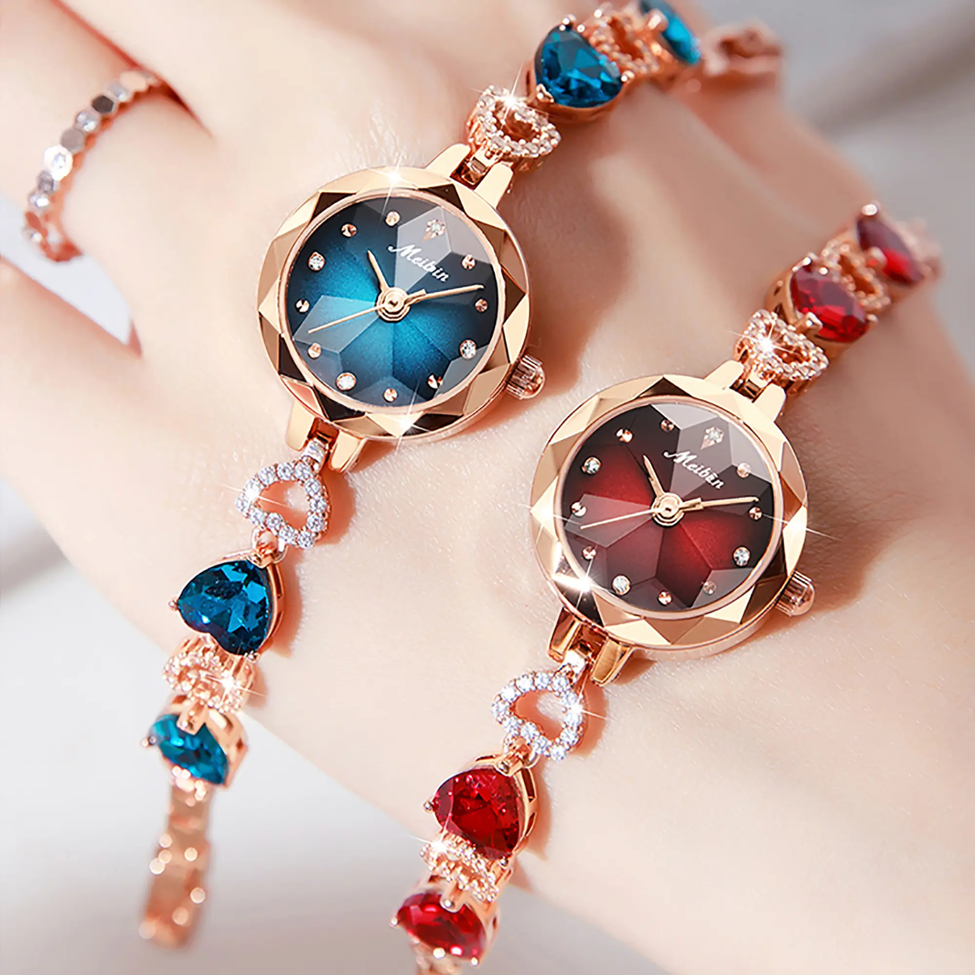 Sparkling Crystal Women's Watch: Modern Quartz Jewelry, 30M Waterproof, Crystal Jewelry l Band - Timeless Elegance Gift