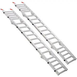 Aluminum ramp plate 1400 pounds/2 pieces, suitable for motorcycles/lawn mowers/all terrain vehicles, with a combination of ramp plate and trunk extension plate, multifunctional, silver