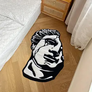 Irregular Shaped Bedside Living Room Rug, Soft Non-slip Washable Rug, Decorative Area Rug for Coffee Table Cloakroom, Home Decorative Rug