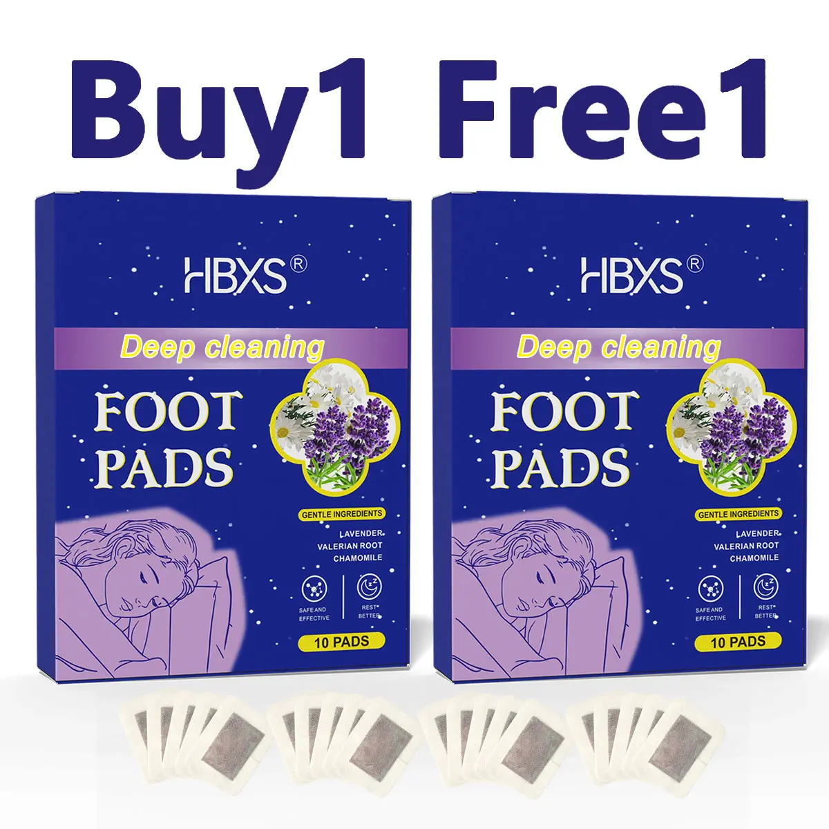 Deep Cleansing Foot Pads for Stress Relief | Better Sleep & Feet Care | With Magnesium Glycinate, Valerian Root | Foot Spa for Achy Feet (10 Patches)