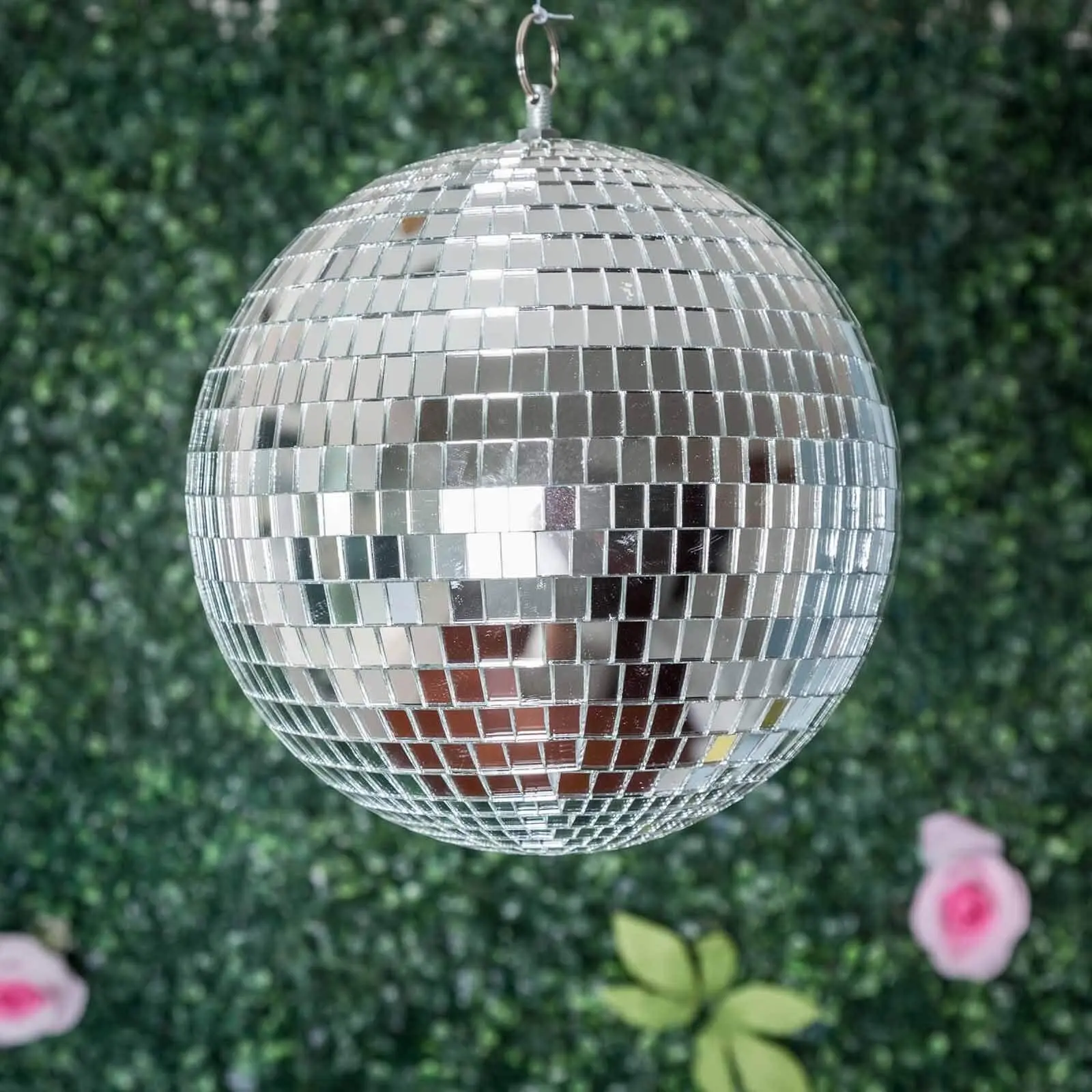 4 Pack 6" Silver Foam Disco Mirror Balls with Hanging Strings, Mirror Ball Hanging Ornaments, Sparkly Decorative Props for Home Party Decorations, Festive Christmas Ornaments
