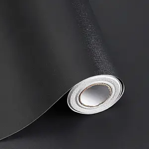 Black Peel and Stick Wallpaper Black Contact Paper Decorative Self-Adhesive Wallpaper Waterproof Removable Contact Paper for Wall Covering Furniture Cabinet Countertop Vinyl Roll 78.7"X17.7" Safiyya