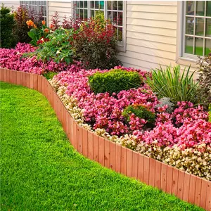 Yaheetech Straight  Garden Wooden Short Fence,  Outdoor Landscape Edging Flexible Decorative Border for Yard Patio Pathway Lawns Courtyard Maintenance