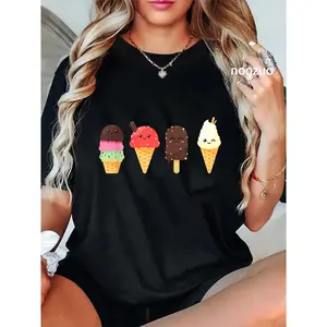 100% Cotton Ice Cream Lover for Summer T-Shirt Ice Summer