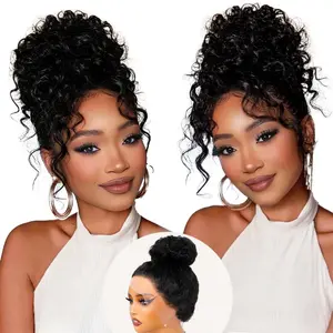Hidden Strap 360 Lace Front Wigs Human Hair Glueless 360 Full Lace Curly Human Hair Wig with invisible Drawstring Brazilian Virgin Wet and Wavy Deep Wave Lace Frontal Wigs for Women Pre Plucked Natural Hairline with Baby Hair