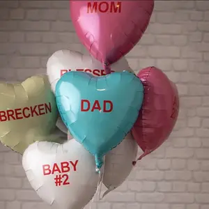 Personalized Candy Heart Balloons - 4 Pack