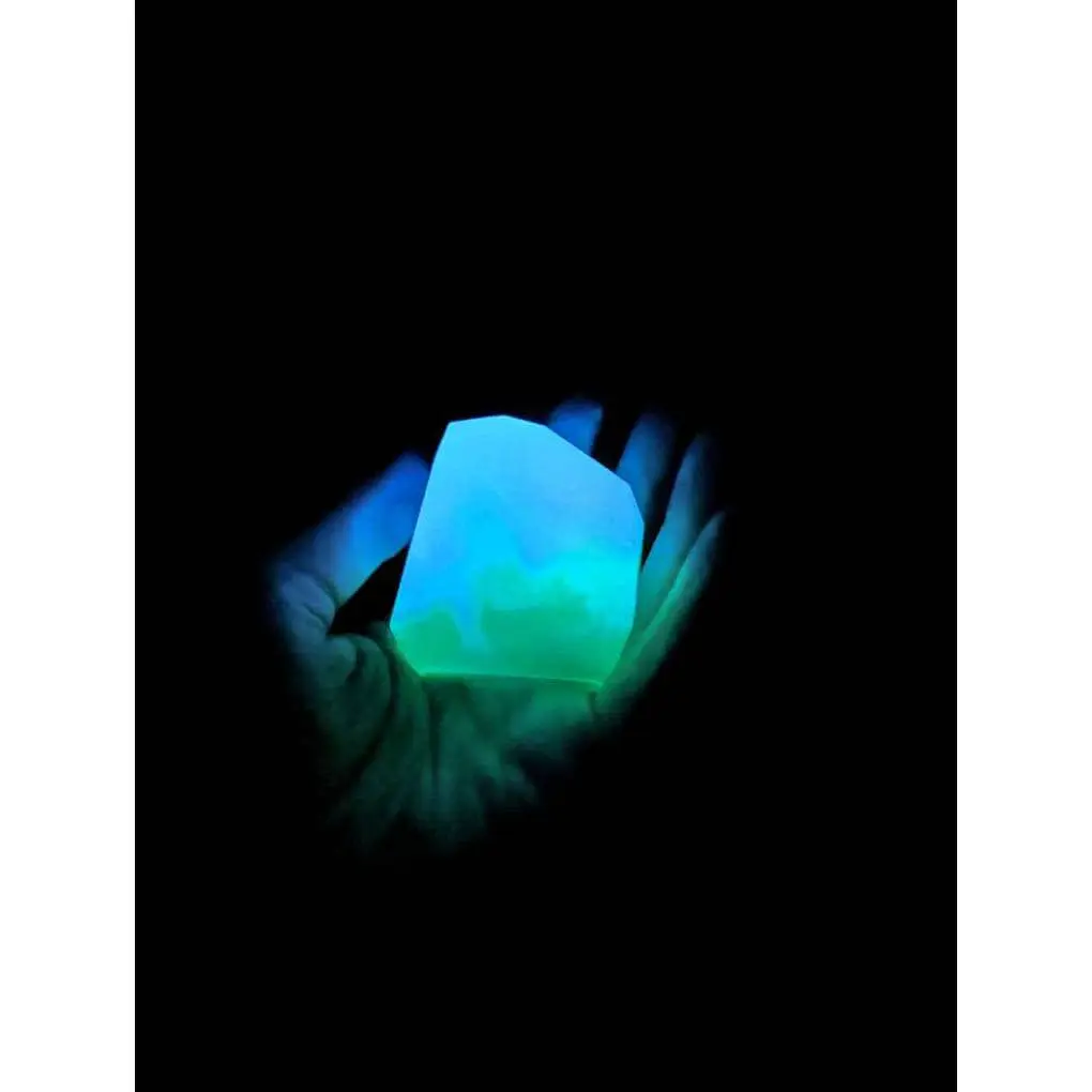 Glow In the Dark Mini Crystal Paperweight / Resin Crystal Paperweight Gradient Crystal Paperweight Gifts for Him TTRPG Props RPG Gifts Green