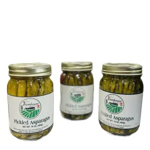 The Farmhouse at Saccos Pickled Asparagus 16 Oz Glass Jar Perfect for Snacking