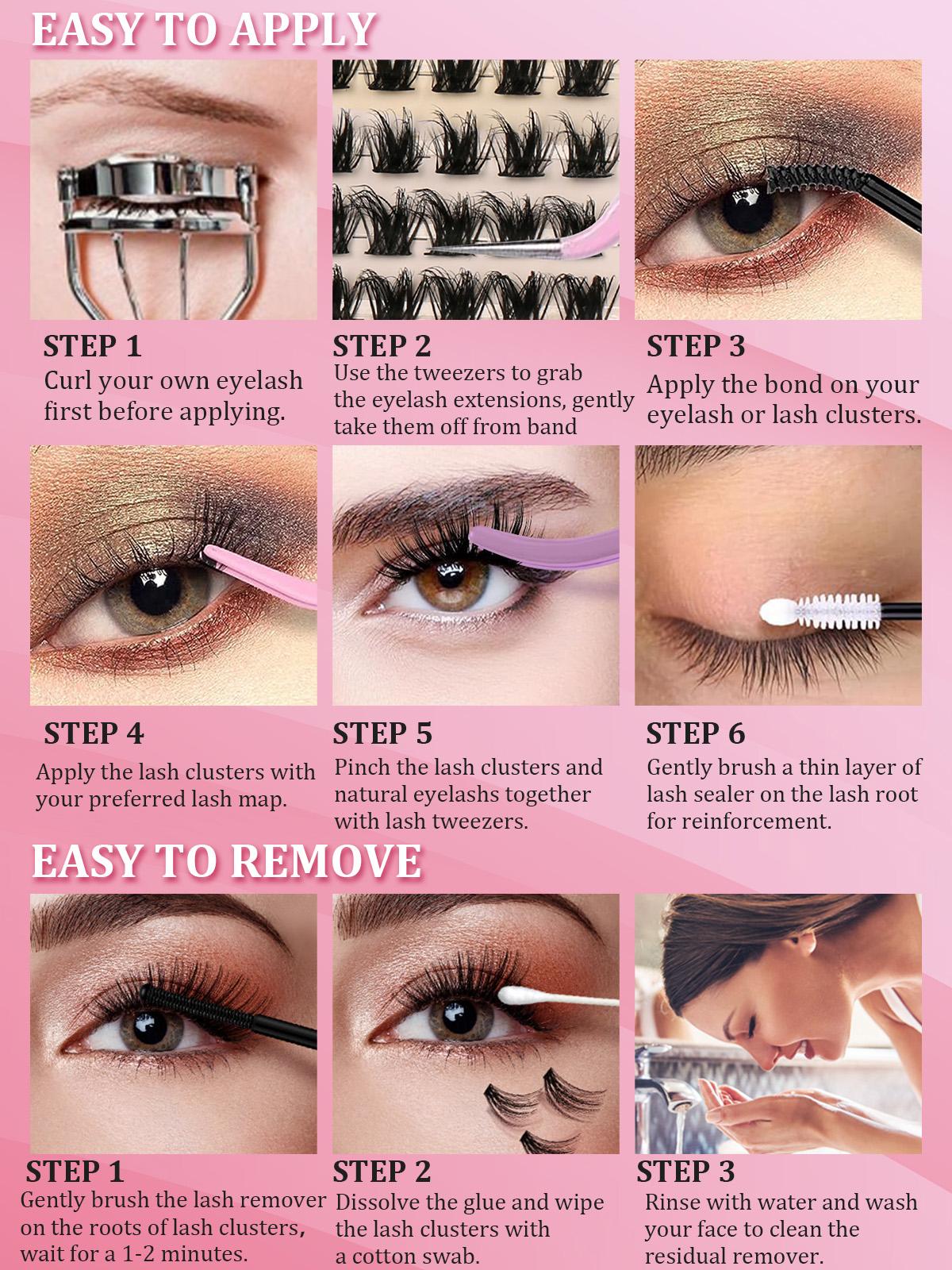 No Itchy Eyes Here Long-Lasting, Waterproof & Super Soft & Thin Band  | Waterproof Long-Lasting Natural Daily Volume Style Beginner-Friendly DIY Lashes for Flawless Voluminous Look Trendy Must-Have Clusters