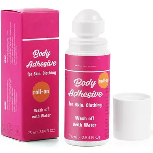 Body Adhesive Roll-On for Skin & Clothing 2.54 Oz-Sweat Resistant, Water Wash Off- Fashion Adhesive, Socks, Stockings, Bras, Wigs, Costumes