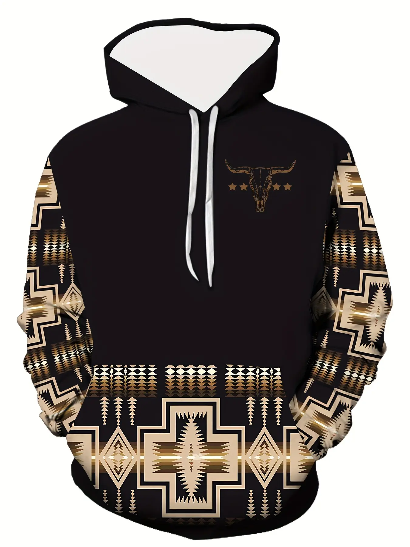 Men's Casual Hoodie, 3D Vintage Cartoon Print-Polyester Blend Pullover, Geometric Pattern, Long Sleeves, Kangaroo Pocket, Adjustable Drawstring Neck, Machine Washable, Essential Hoodie, Graphic Print Hoodie, Casual Drawstring Hooded